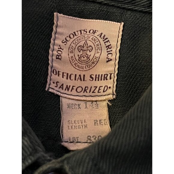 Vintage Boy Scouts Of America Shirt Green Button-Up With 1957 Patches Mens S? Ne - Picture 11 of 16